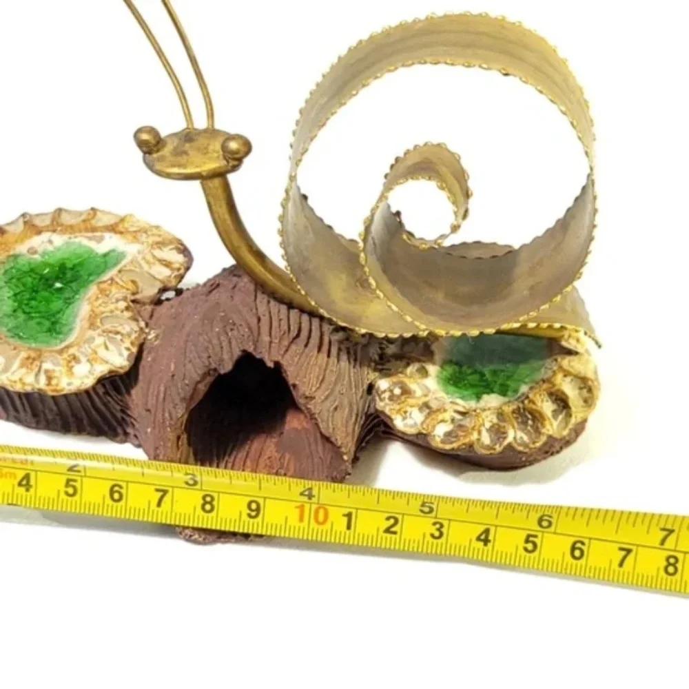 Unique Snail Brass and Clay Sculpture
